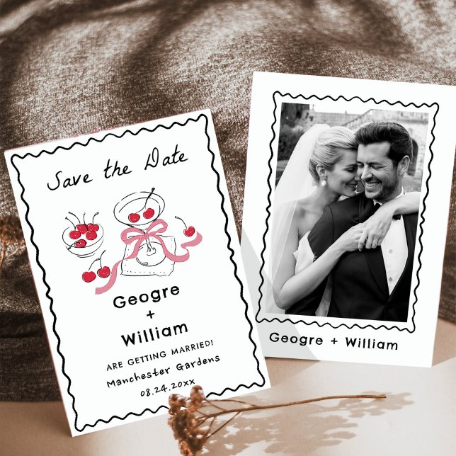 Modern & Whimsical Martini Glass Olive and Cherry  Invitation (Creator Uploaded)