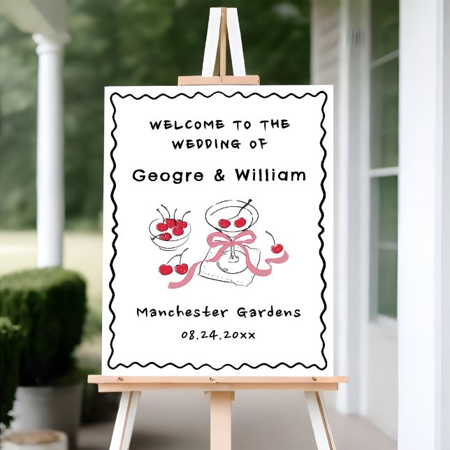 Modern & Whimsical Martini Hand Drawn Welcome Sign (Creator Uploaded)