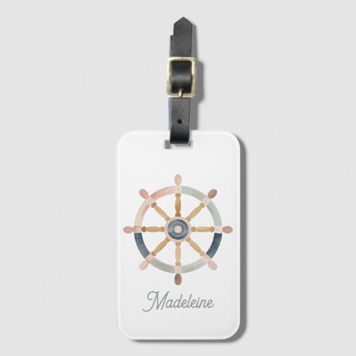 Modern Whimsical Nautical Pastel Cruise Vacation Luggage Tag