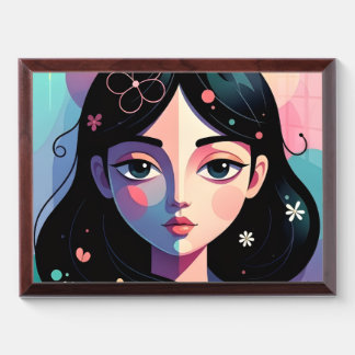 Modern Whimsical Portrait Art Award Plaque