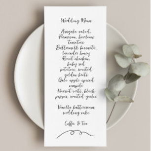 Modern Whimsical Scribble Doodle Wedding Menu