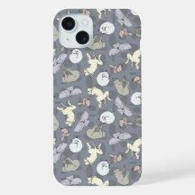 Modern Whimsical Sleeping Dogs Vanilla on Grey