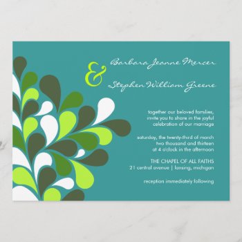 Modern Whimsical Tree Wedding Invitations by deluxebridal at Zazzle