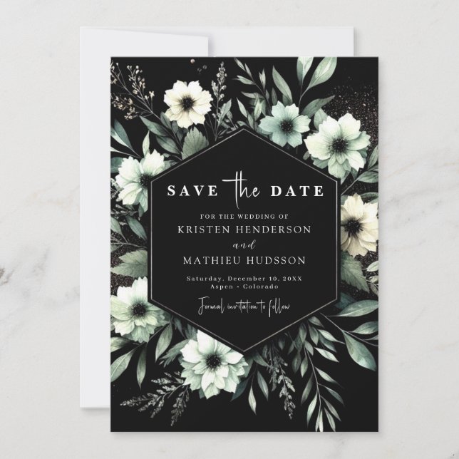 Modern Whimsical Typography Sage Green Wedding Save The Date (Front)