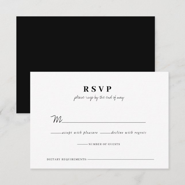 Modern Whimsical Wedding  RSVP Card (Front/Back)