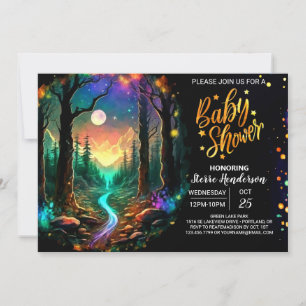 Modern Whimsical Woodland Baby Shower Invitation