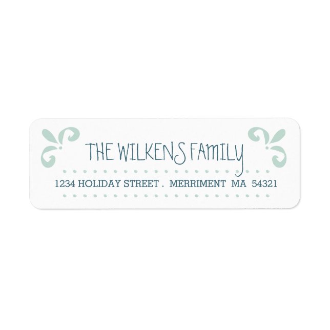 Modern Whimsy Brush Swirl Address Label (Front)