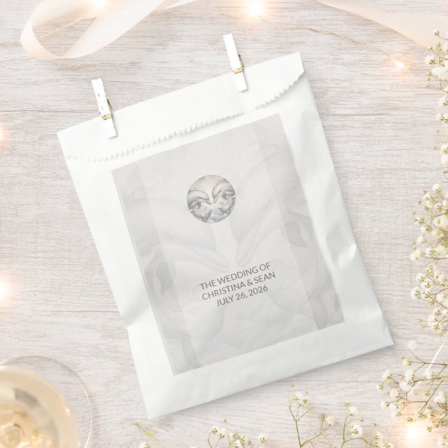 Modern Whimsy Dolphin Wedding Favor Bag (Clipped)