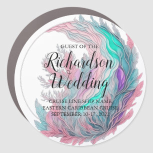 Modern Whimsy Guest Of Wedding Cruise Door Magnet