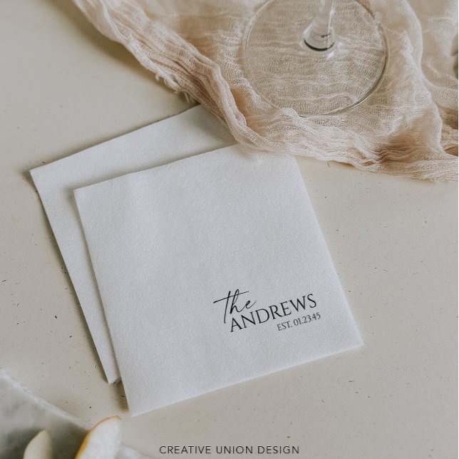 Modern Whimsy Personalized Wedding Napkins (Creator Uploaded)