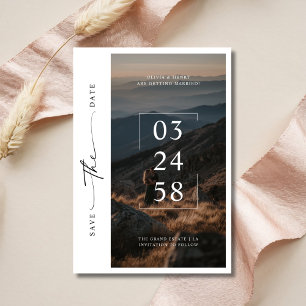 Modern Whimsy Script Romantic Photo Budget Wedding Save The Date