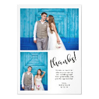 Modern Whimsy | Two Photo Wedding Thank You Magnetic Card