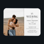 Modern Whimsy Wedding Invitation with Photo Magnet<br><div class="desc">Invite your friends and family to your wedding with this black and white modern whimsy wedding invitation magnet. Easily edit with your favorite engagement photos and event details.</div>