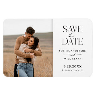Modern Whimsy Wedding Save the Date Magnet