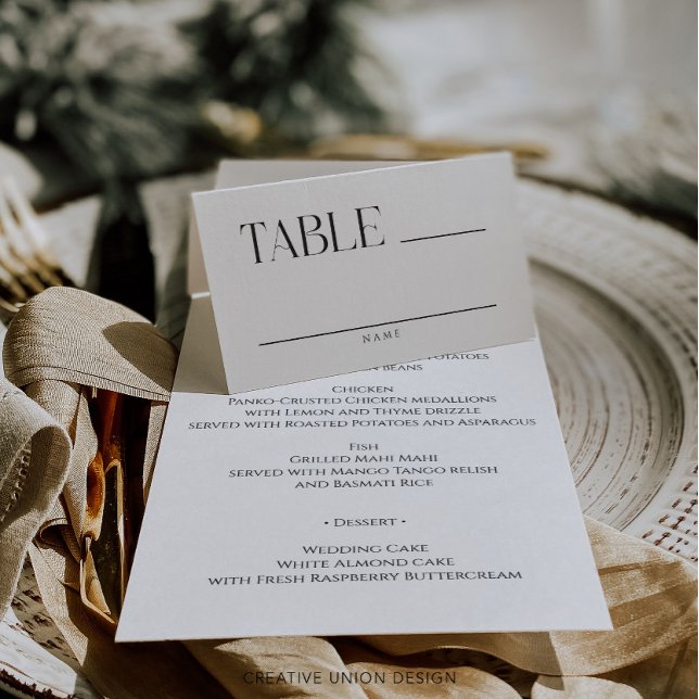 Modern Whimsy Wedding Table Place Cards (Creator Uploaded)