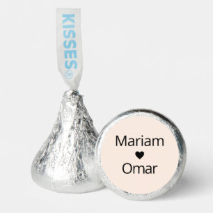 Modern Whipped Peach Wedding Couples Name Heart Hershey®'s Kisses®