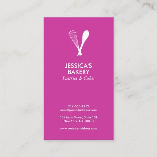 MODERN WHISK &amp; SPOON LOGO on BERRY Business Card