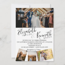 Modern white 4 grid photos wedding