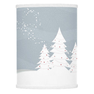Modern White Abstract Christmas Trees Lamp Shade