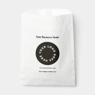 Modern White Add Your Logo Favor Bag