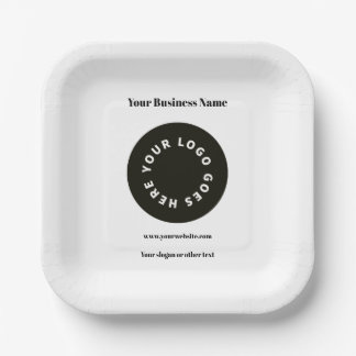 Modern White Add Your Logo Paper Plates