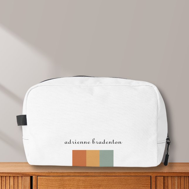 Modern White & Aesthetic Small Retro Color Block  Dopp Kit (Creator Uploaded)