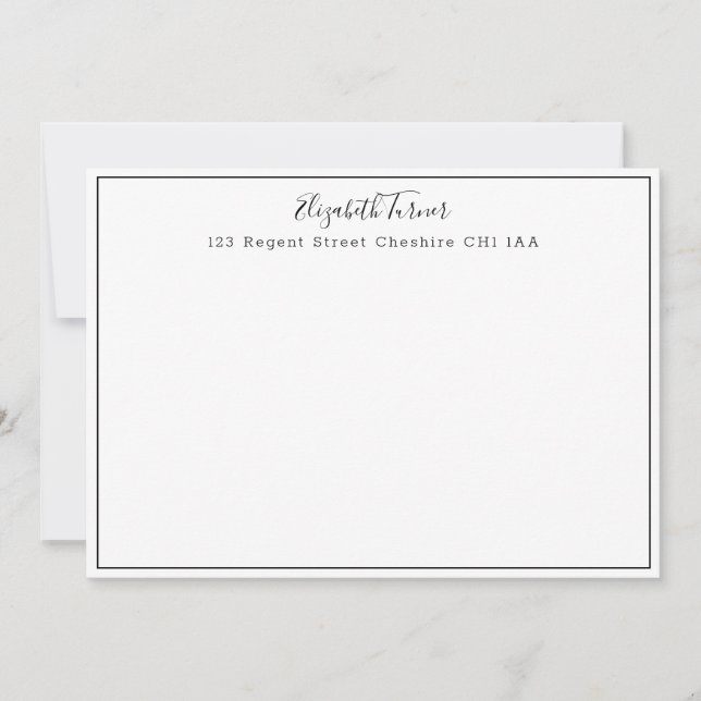 Modern White and Black Border Note (Front)
