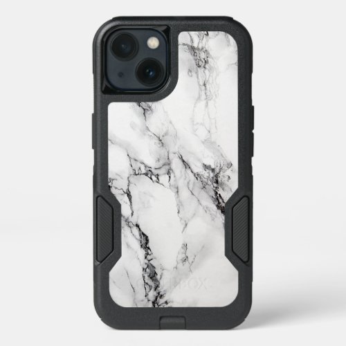 Modern White And Black Marble Stone Texture iPhone 13 Case