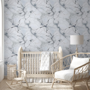 Modern White and Black Marble Wallpaper