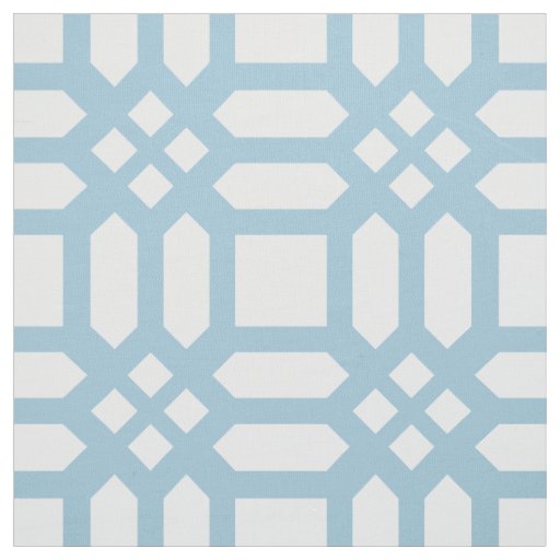 Modern White And Blue Geometric Pattern Fabric Zazzle