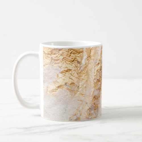 Modern White And Gold Brush Painted Background Tex Coffee Mug