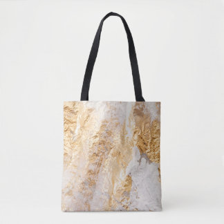 Modern White And Gold Brush Painted Background Tex Tote Bag