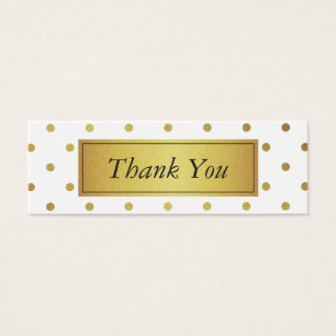Modern White and Gold Glitter Thank You Favor Tag