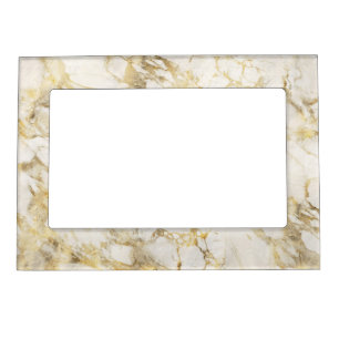 Modern White and Gold Marble Pattern Magnetic Frame