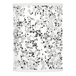 Modern White and Gray Terrazzo Pattern Lamp Shade