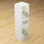 Modern White and Green Floral Watercolor mr &amp; mrs Wine Box