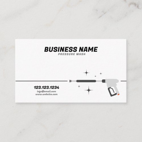 Modern White and Grey Pressure Washer Gun Business Card