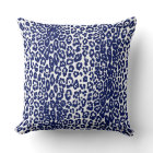 Modern white and navy blue leopard print
