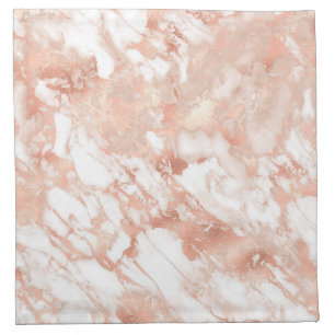 Modern White and Rose Gold Marble Pattern Cloth Napkin