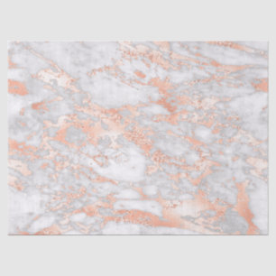 Modern White and Rose Gold Marble Pattern Tissue Paper