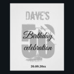 Modern White Any Age 50th Birthday Welcome  Poster<br><div class="desc">White Grey Personalised 50th Any Age Birthday Party Welcome Poster</div>