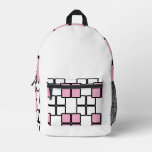 Modern White Backpack with Light Pink &amp; Black 