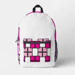 Modern White Backpack with Pink &amp; Purple 