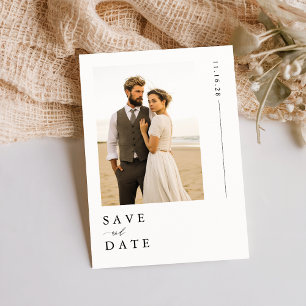Modern White Beach Destination Photo Wedding Save The Date