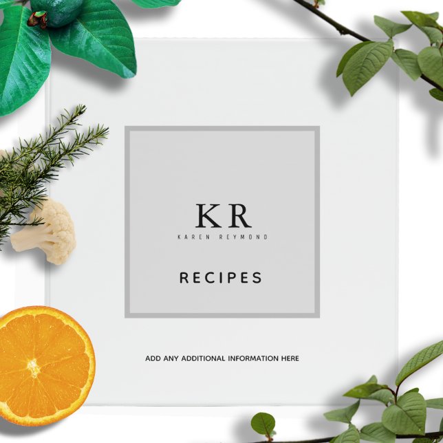 Modern white binder for recipes (custom subject) (Creator Uploaded)
