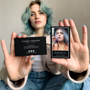 Modern white black actor model singer dancer photo business card