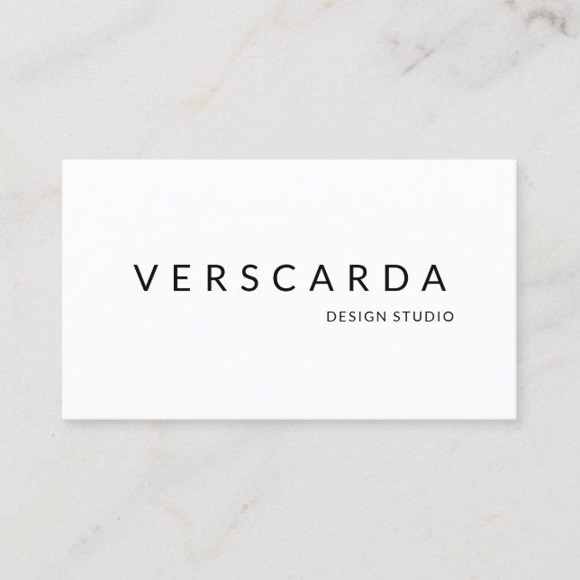 Modern White & Black Bold Design Studio Beauty Business Card (Front)