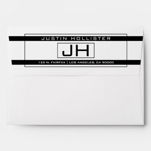 Modern White  Black Framed Professional A7 Envelope