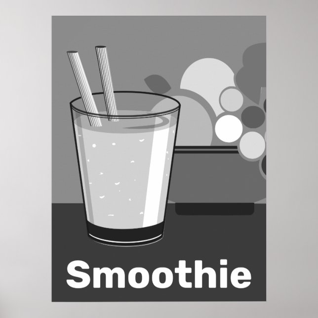  Modern White & Black Kitchen  Poster (Front)