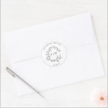 Modern White Black Leafy Crest Monogram Wedding Classic Round Sticker<br><div class="desc">Introducing our Modern White Black Leafy Crest Monogram Wedding Round Sticker - the perfect way to add a touch of elegance and sophistication to your wedding invitations. This stunning sticker features a hand drawn leafy wreath encircling a modern monogram, personalized in elegant typography. It's trimmed in a delicate frame for...</div>